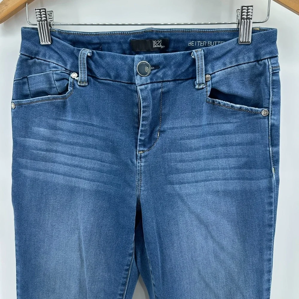 1822 Denim Jeans Womens 8/29 Blue Better Butter Slim Straight Mid-Rise Whisker